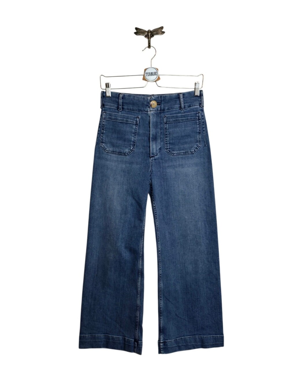 Maeve The Colette Crop High-Rise Wide-Leg Jean 27 Anthropologie Denim - Picture 2 of 13